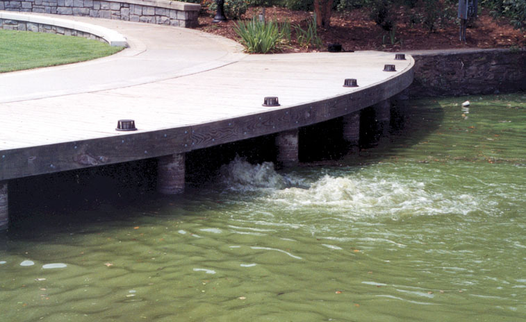 bubbling water under bridge