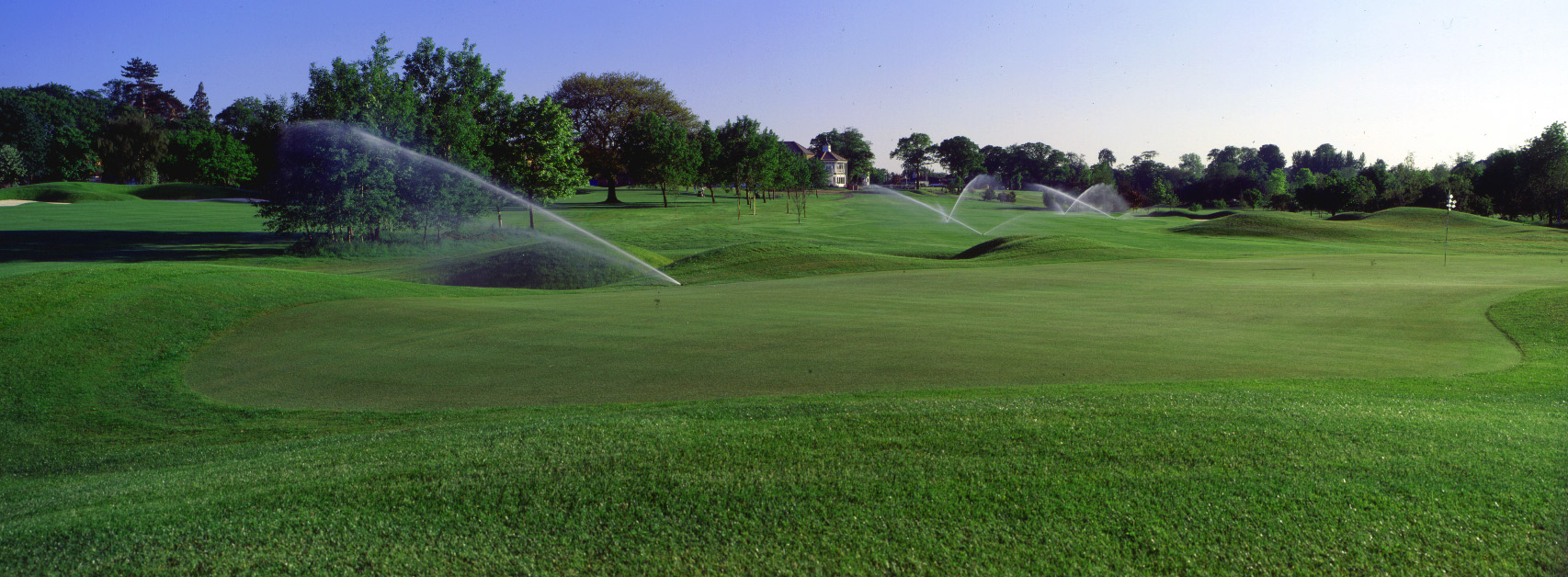 Sprinklers on golf course