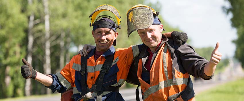 Happy Landscaper Crew