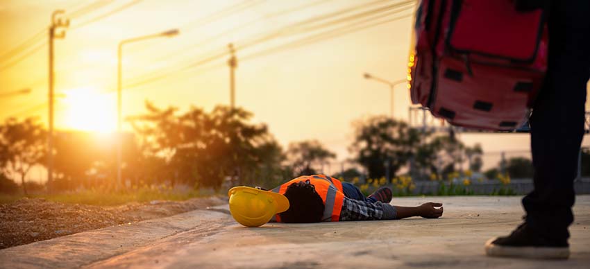 Outside worker injured